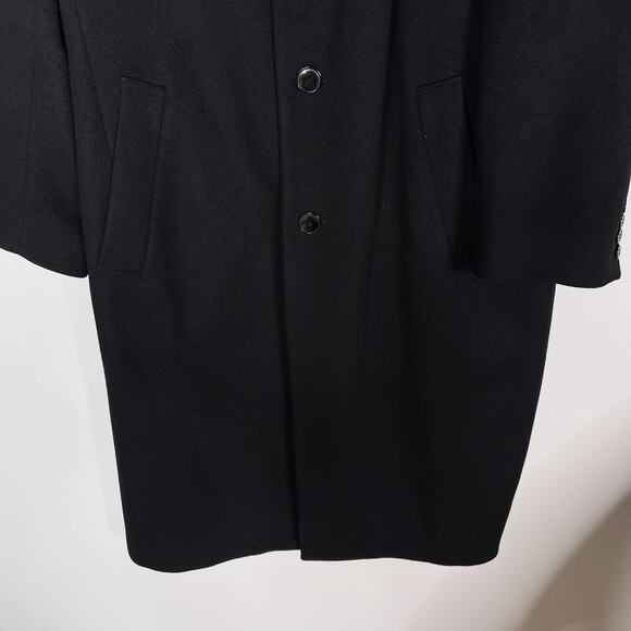Faconnable Mens 51 Regular Black Cashmere Coat with Teflon Coating Cupro Lining - Picture 4 of 8